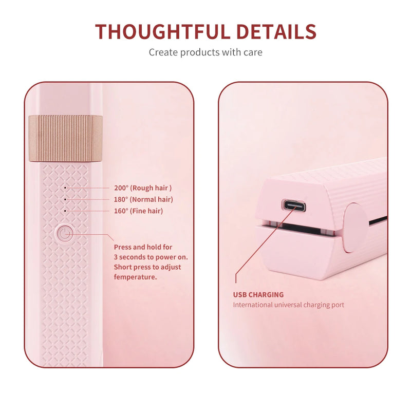 Curly Hair Styling Hair Straightening Comb Even Heat Distribution No Damage To Hair Styling Clips Mini Hair Straightening Irons