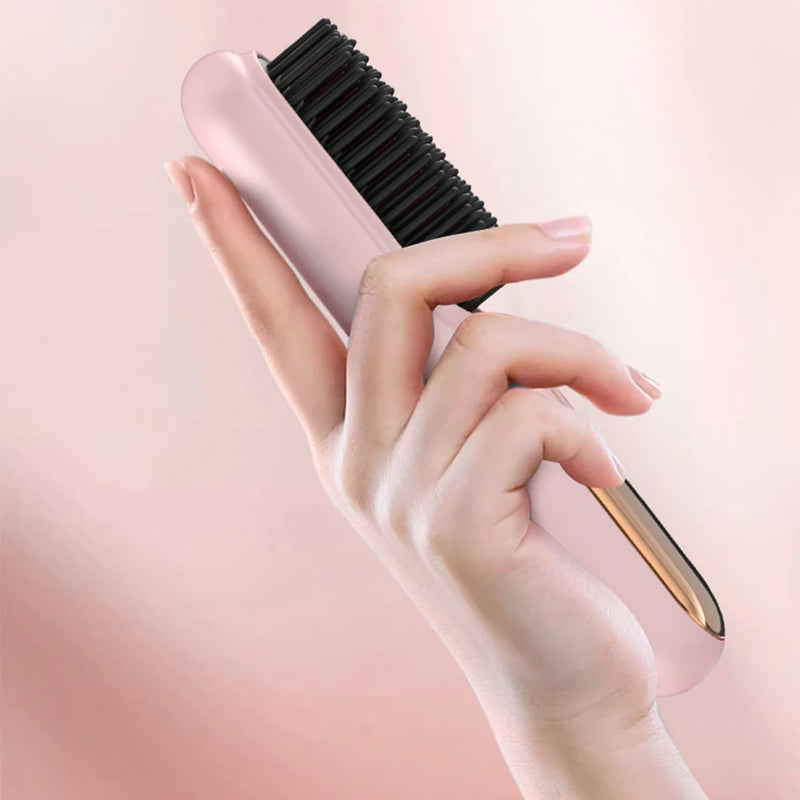 Wireless Hair Straighteners 4000mah Mini Hot Comb Dryer And Straightening Brush Hair Styling Appliances Hot Comb Straightener