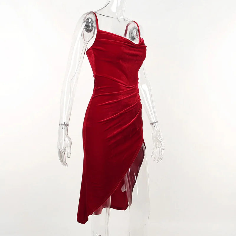 2024 Summer Retro Showcase White Red Split Strap Dress, Elegant Slim Fit Celebrity Style Mid length Dress  CF22107GN