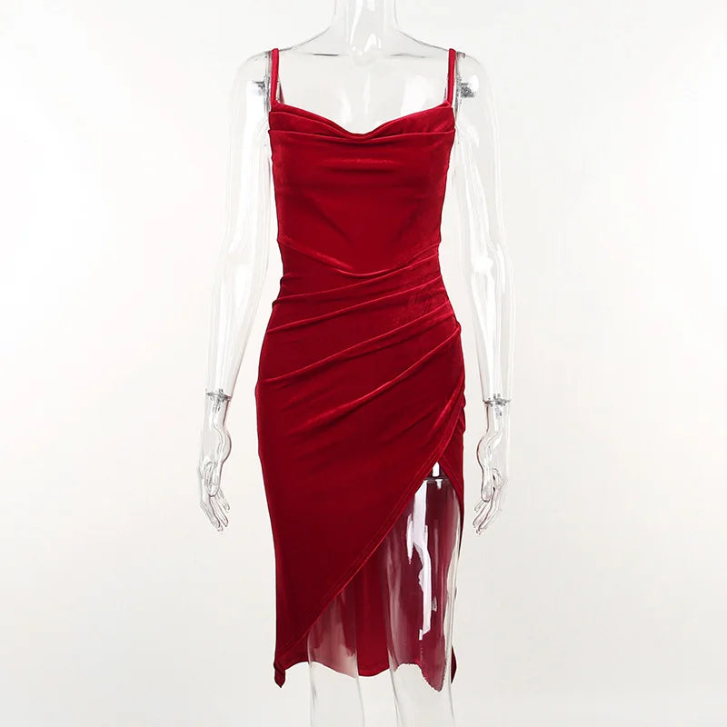 2024 Summer Retro Showcase White Red Split Strap Dress, Elegant Slim Fit Celebrity Style Mid length Dress  CF22107GN